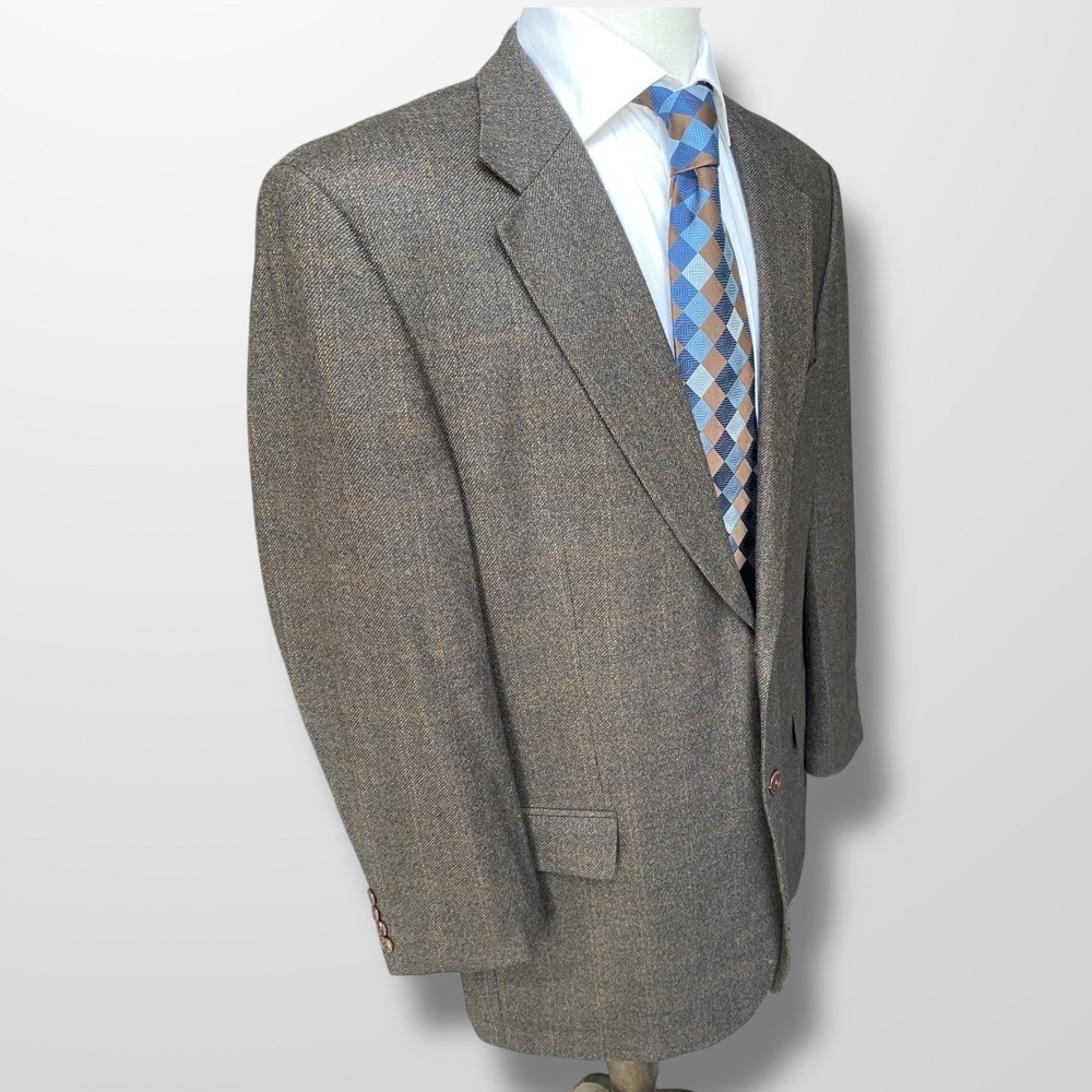 Warren‎ Sewell Mens 46L Blazer Sport Coat 100% Lambswool Casual Brown Jacket
